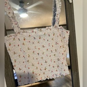 White floral crop top